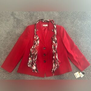 Women’s Kasper Fire Red 2 piece-Skirt Suit